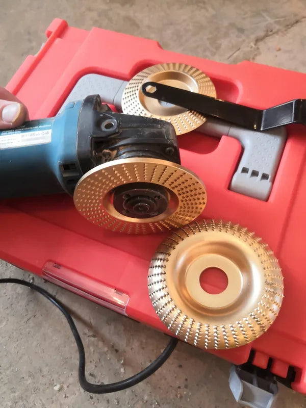 ⚡ Juego de 3 discos de desbaste de acero al carbono resistente para madera (Plano – Curvo – Inclinado)