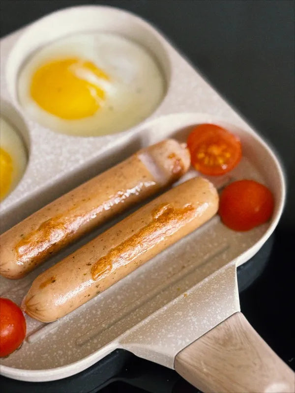 🇪🇸 Sartén de piedra de 4 capas antiadherente, multifuncional con diseño moderno de 3 ángulos