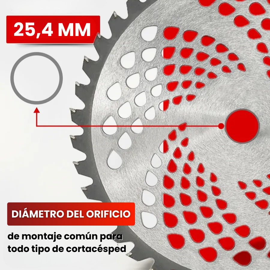 🇪🇸 Disco de corte de césped especializado, 40 dientes de carburo de tungsteno (incluye accesorios)