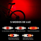 Luz trasera de bicicleta con señal de giro inalámbrica, recargable, con 5 modos de iluminación