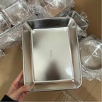 Bandeja de Acero Inoxidable 304 con Tapa Hermética (2.1 L – 26 × 20 × 6 cm) | ¡70% DE DESCUENTO!