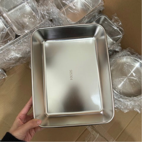 Bandeja de Acero Inoxidable 304 con Tapa Hermética (2.1 L – 25.5 × 19.7 × 5.7 cm) | ¡70% DE DESCUENTO!