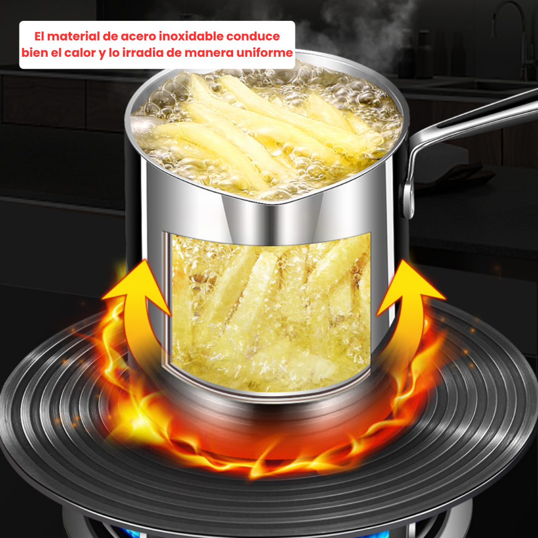 Juego de freidora de 1,2 litros fabricada en acero inoxidable 304
