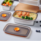 [Set 6 + 🎁3 Gratis] Contenedor de alimentos duradero de acero inoxidable 316 (19 x 13,5 x 5,5 cm) ✨