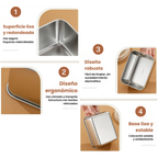 Mini bandeja de acero inoxidable estilo japonés (13,5 x 10,5 x 5,8 cm) (L)