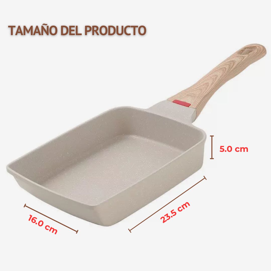 🇪🇸 Sartén cuadrada de piedra multifuncional antiadherente, apta para cocinas de inducción IH