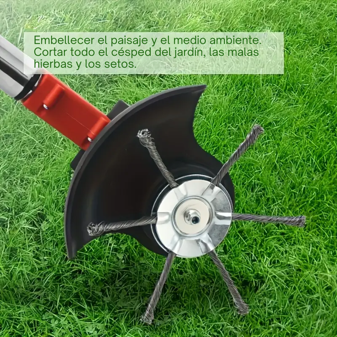🌱 El cabezal del cortacésped tiene 6 bordes de acero inoxidable