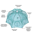 🇪🇸 Jaula Trampa De Pesca Tipo Paraguas De Gran Tamaño Con Múltiples Entradas