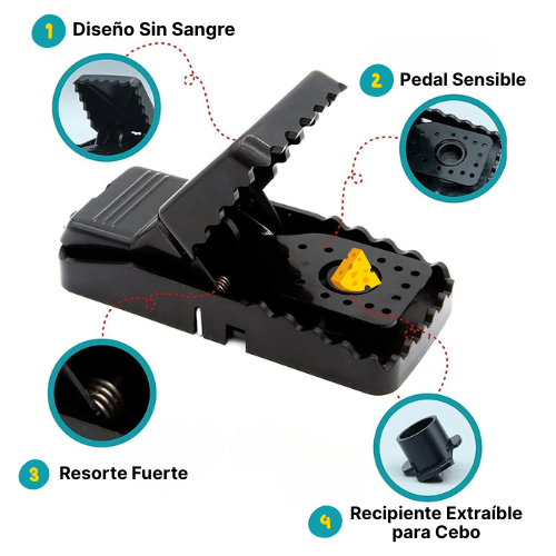 Trampa para ratones - Trampa resistente - Dura hasta 10 años