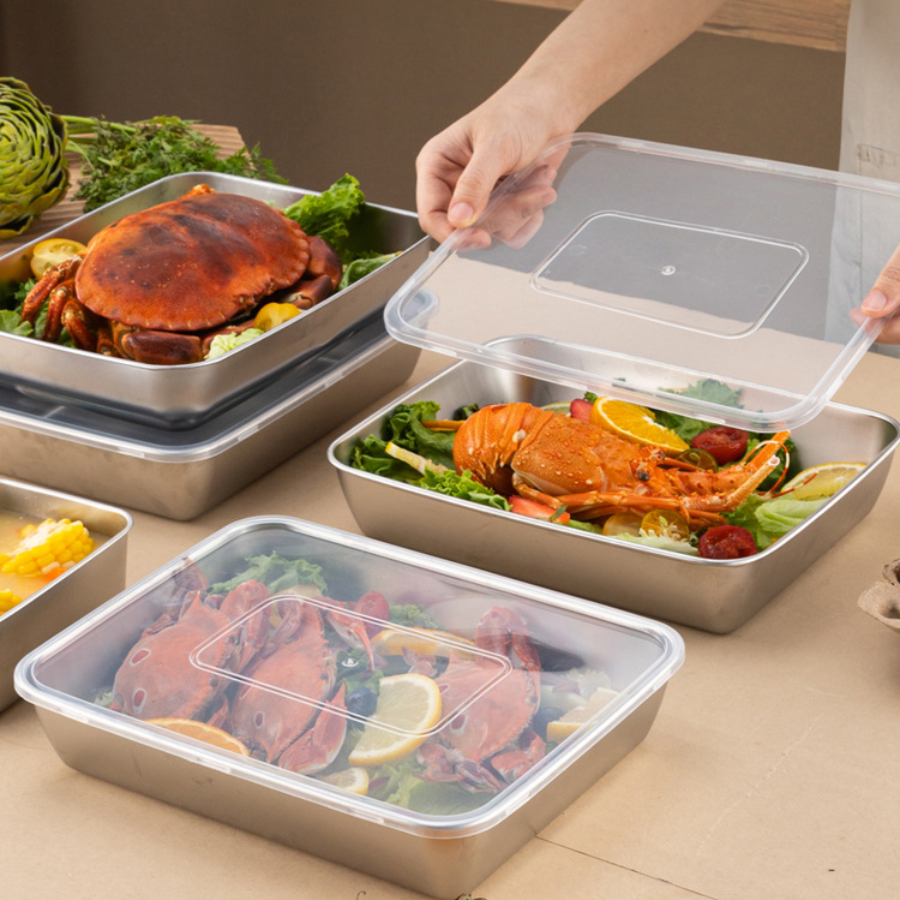 🇪🇸 (Compra 6 + 3 gratis) Cajas para alimentos de acero inoxidable alemán 304