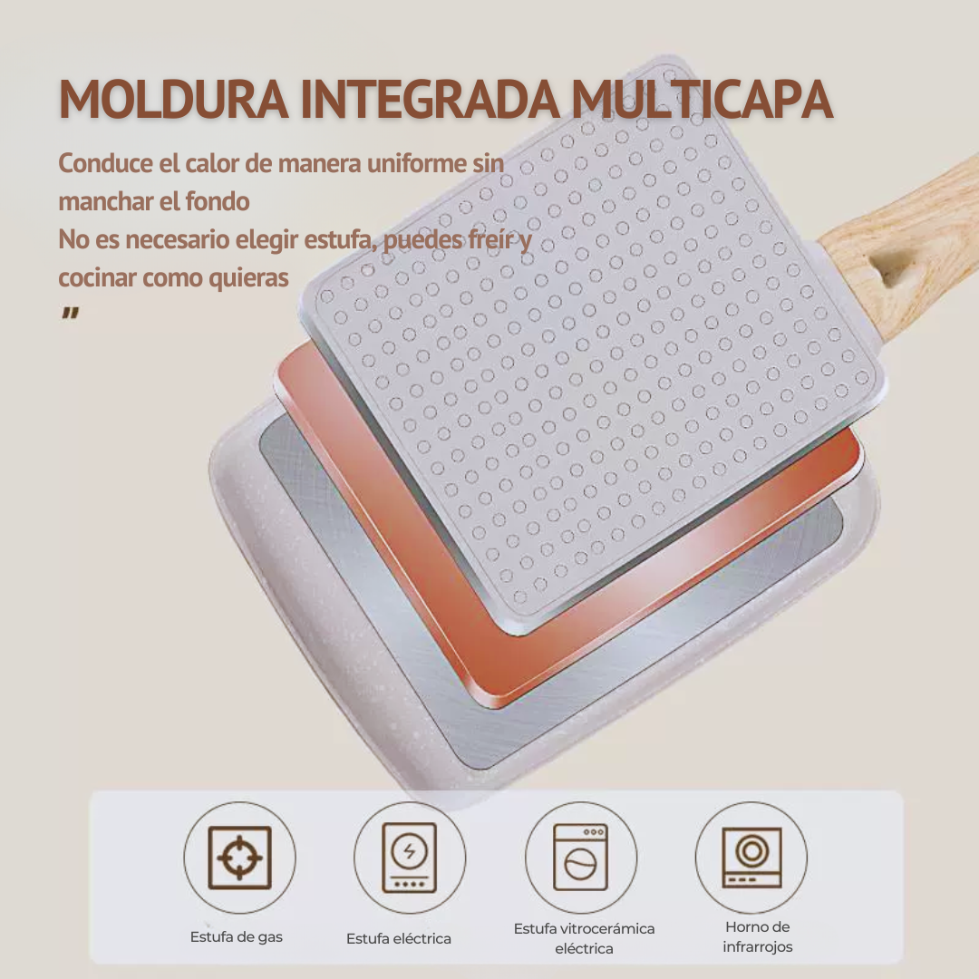 Sartén japonesa multiusos antiadherente (23,5*16*5 cm)