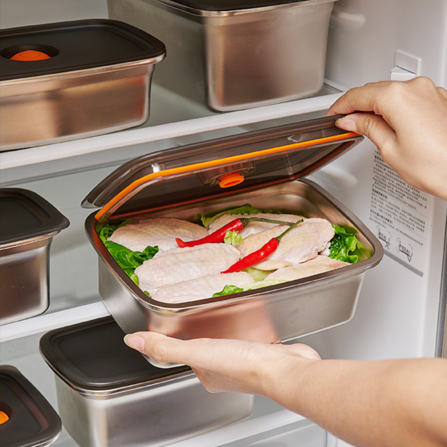 [Set 6 + 🎁3 Gratis] Contenedor de alimentos duradero de acero inoxidable 316 (19 x 13,5 x 5,5 cm) ✨