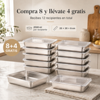 Tuppers Meal Prep de 2000ML — Acero Inoxidable Alemán