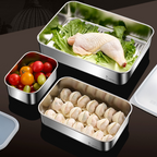 [SET 6 +🎁 3 Gratis] Caja de alimentos de acero inoxidable 304 (25*20*6 cm)