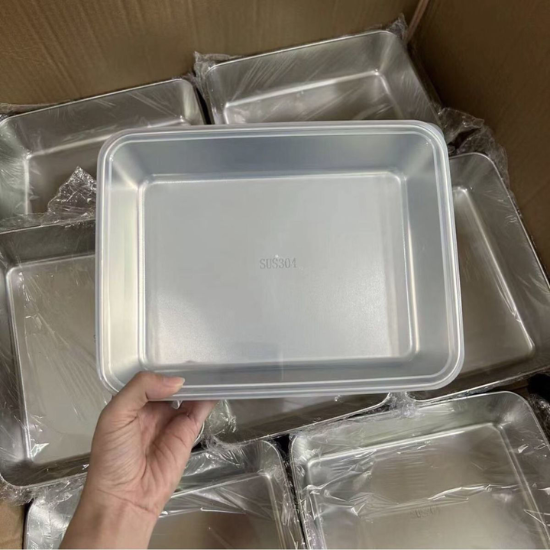 Caja de alimentos de acero inoxidable 304 (22 x 15 x 6 cm)