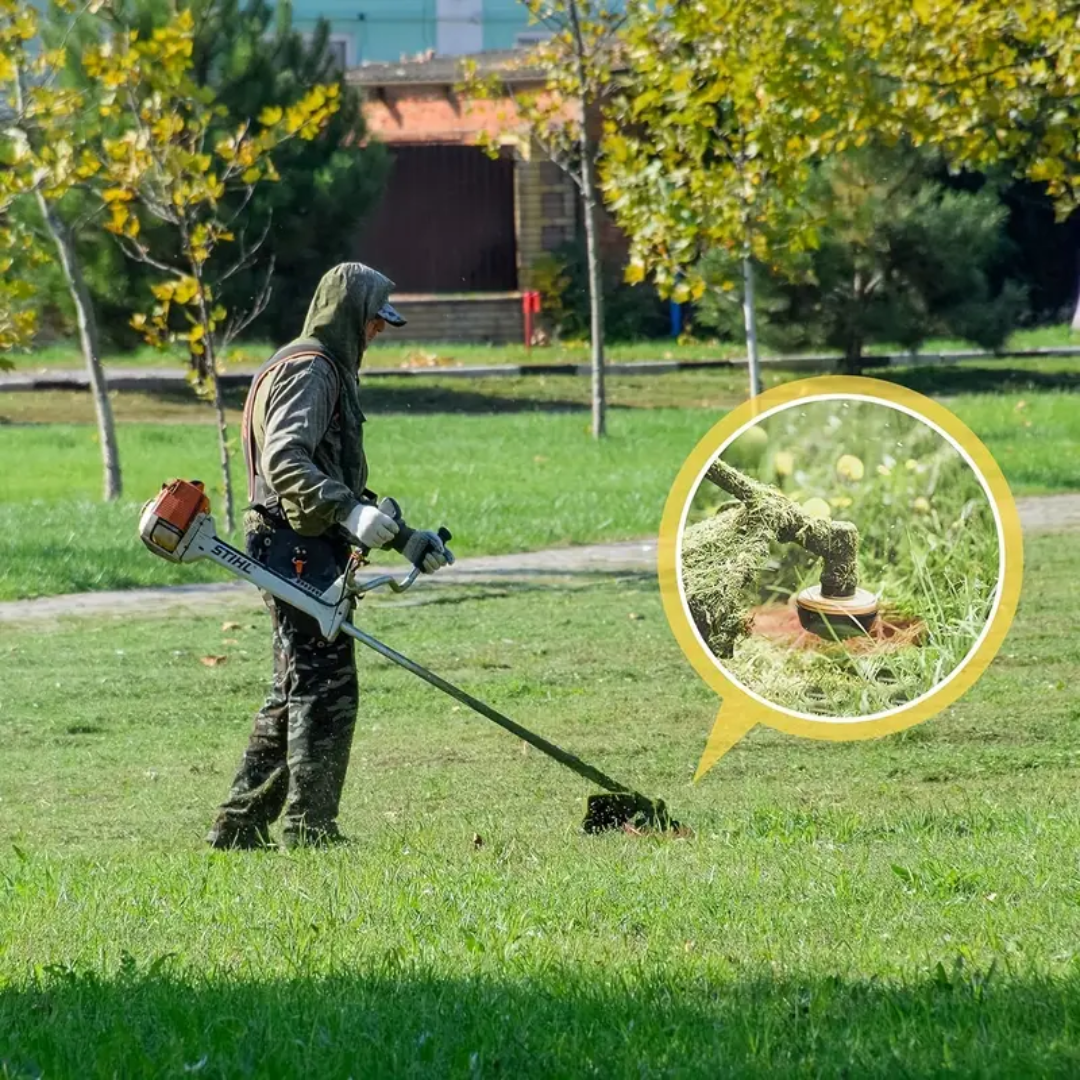 🌱 El cabezal del cortacésped tiene 6 bordes de acero inoxidable