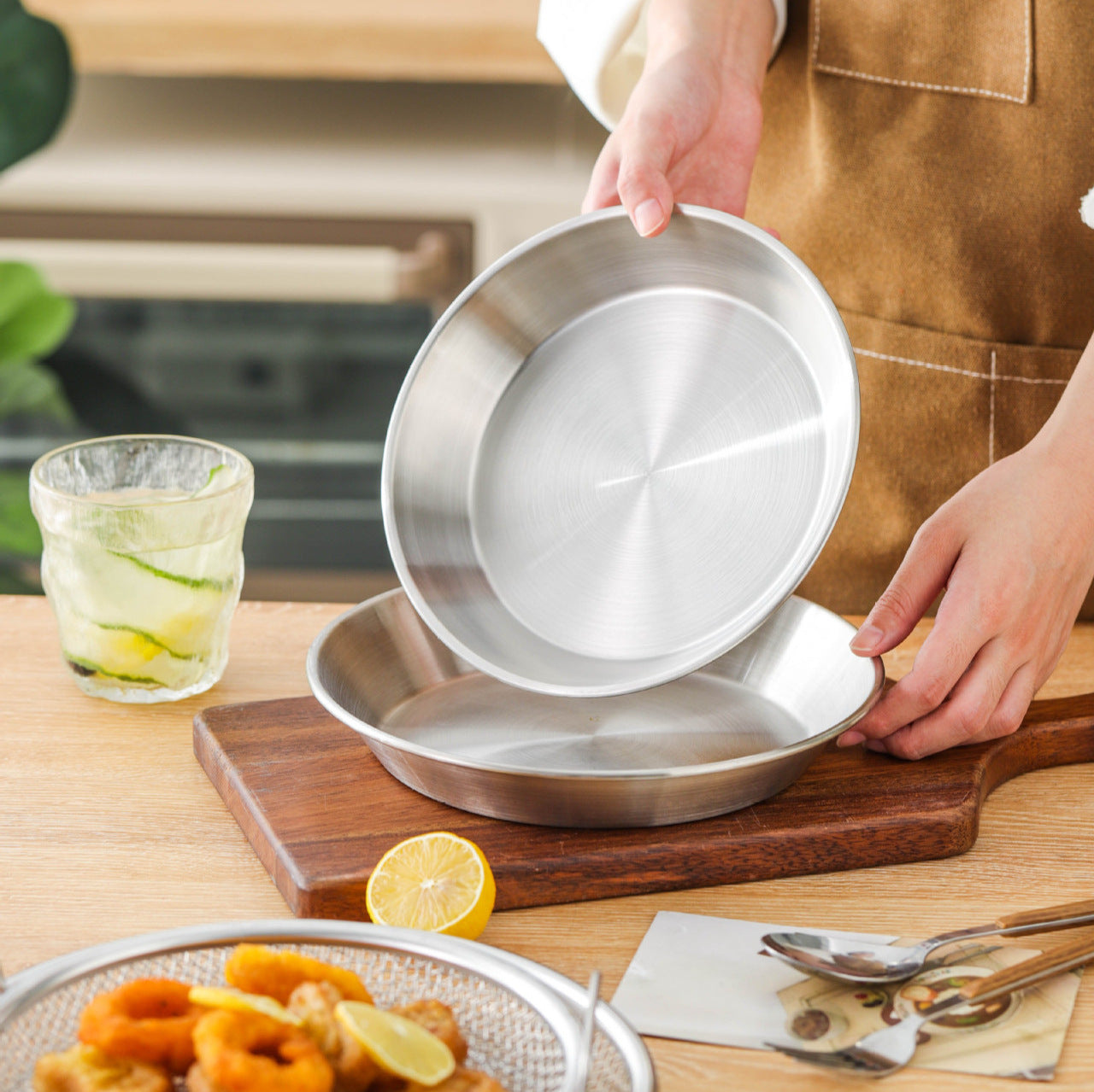 Juego De Bandejas Con Rejilla Para Escurrir Aceite Multiusos