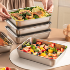 🇪🇸 (Compra 6 + 3 gratis) Cajas para alimentos de acero inoxidable alemán 304