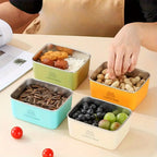 Scatola Antibatterica a Doppio Strato in Acciaio Inox (Con Coperchio Incluso)