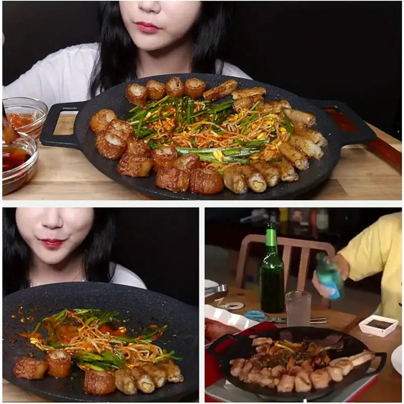 🇪🇸 Sartén de piedra Maifan antiadherente de 6 capas compatible con inducción IH