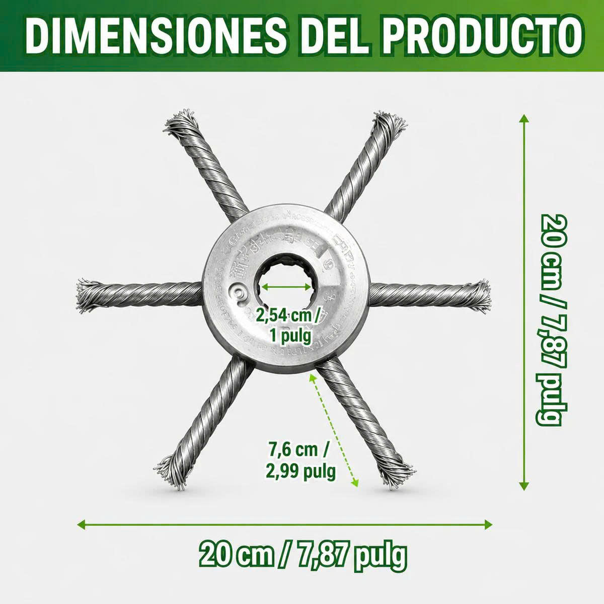 ⚙️ Cabezal De Desbrozadora Con 6 Cuchillas De Acero Trenzado