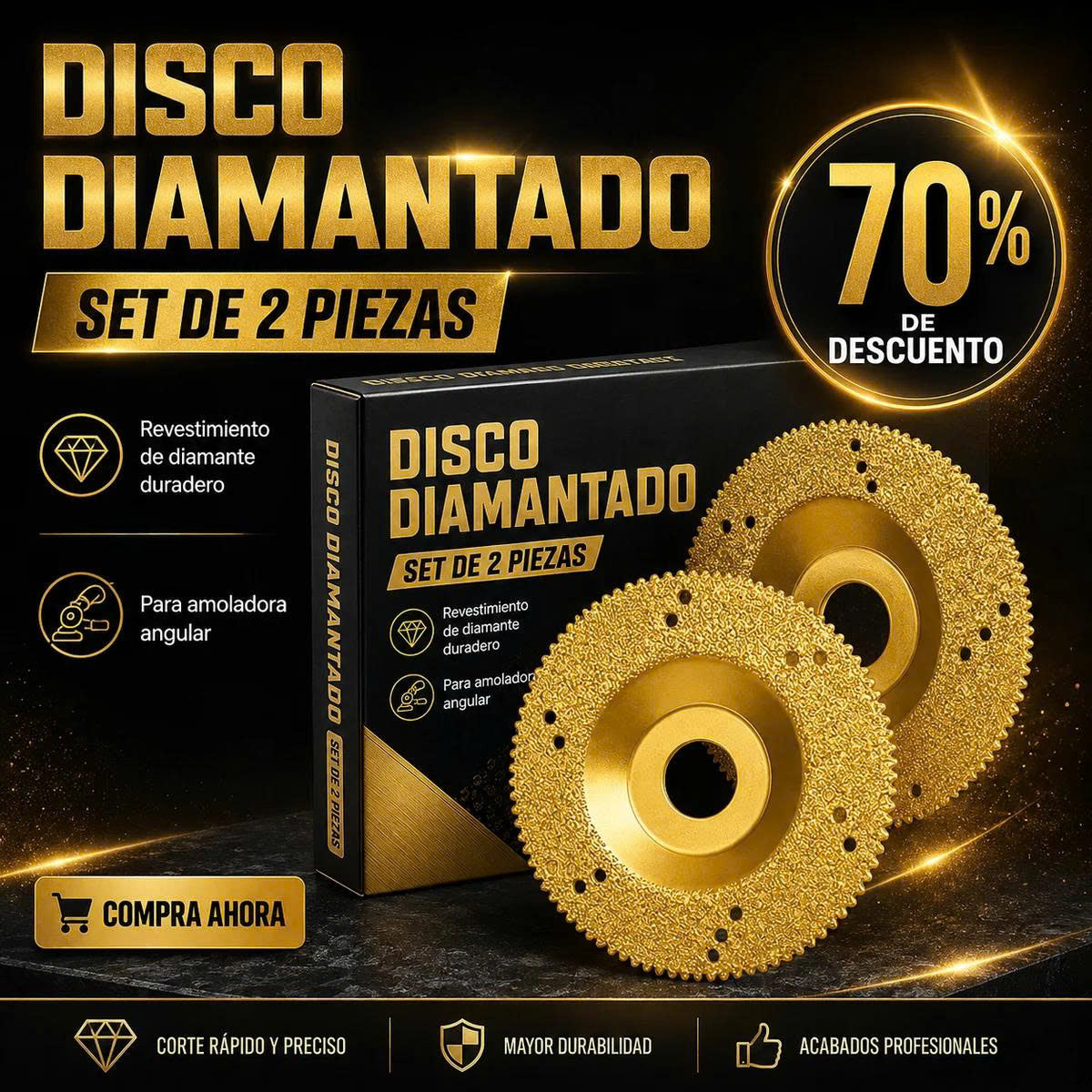 ⚙️ DESCUENTO DEL 70% | Disco Diamantado 5 en 1 – Corta, Lija y Moldea en Pocos Segundos