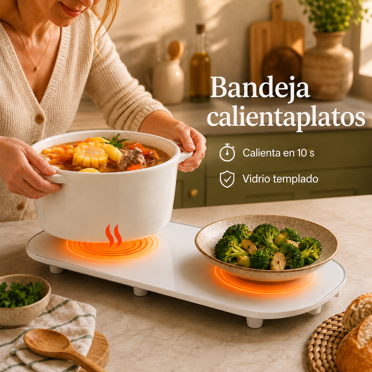 Calientaplatos 3 en 1 | Calienta & Descongela