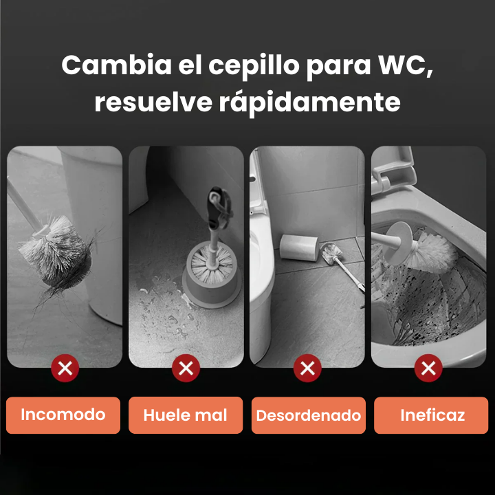 Cepillo de Silicona Flexible para Inodoro con Mango Largo y Colgante de Pared sin Perforación para el Hogar (LG)