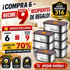 ⚜️ Recipientes Para Alimentos De Acero Inoxidable Alemán 316 Con Tapa Al Vacío
