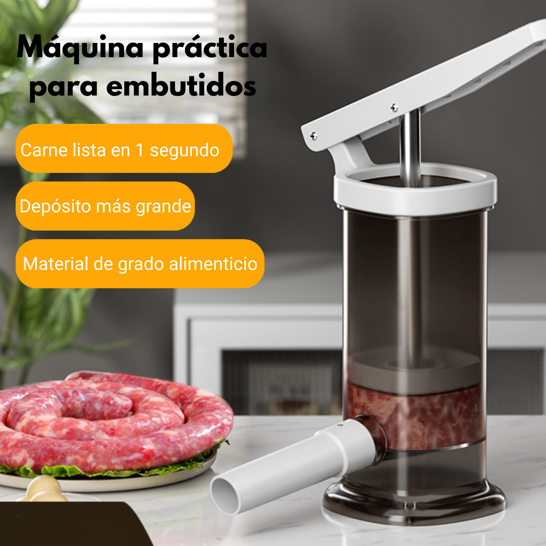 Máquina embutidora casera práctica – 🎁 4 boquillas