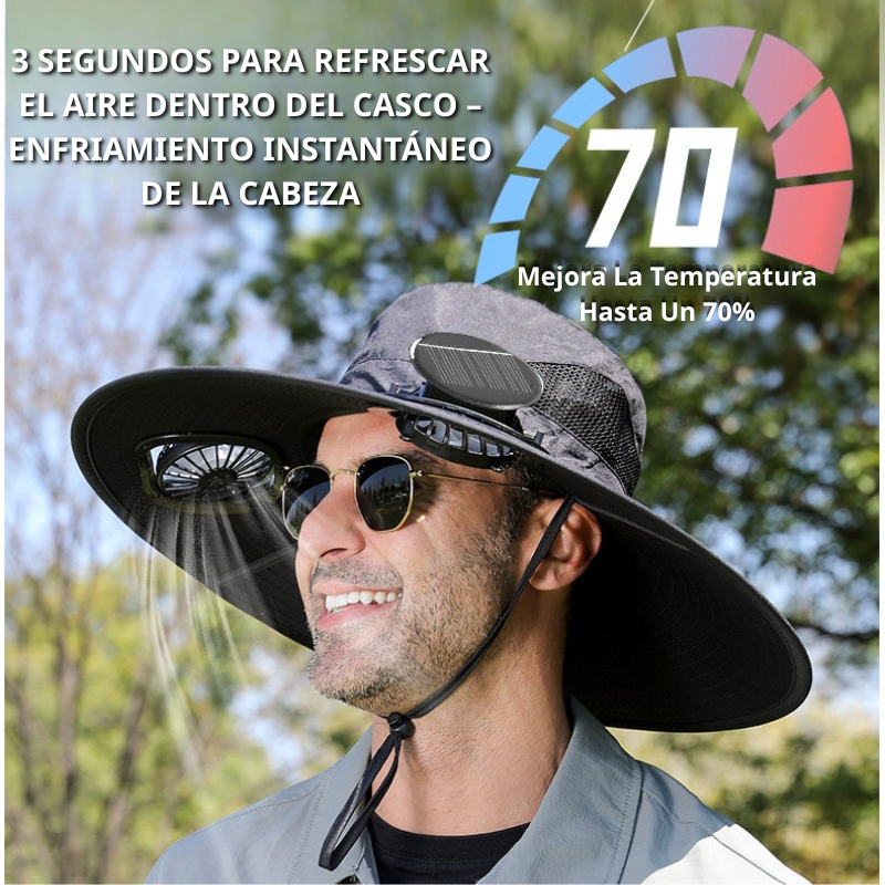 💥70% DE DESCUENTO | Sombrero Con Ventilador Solar