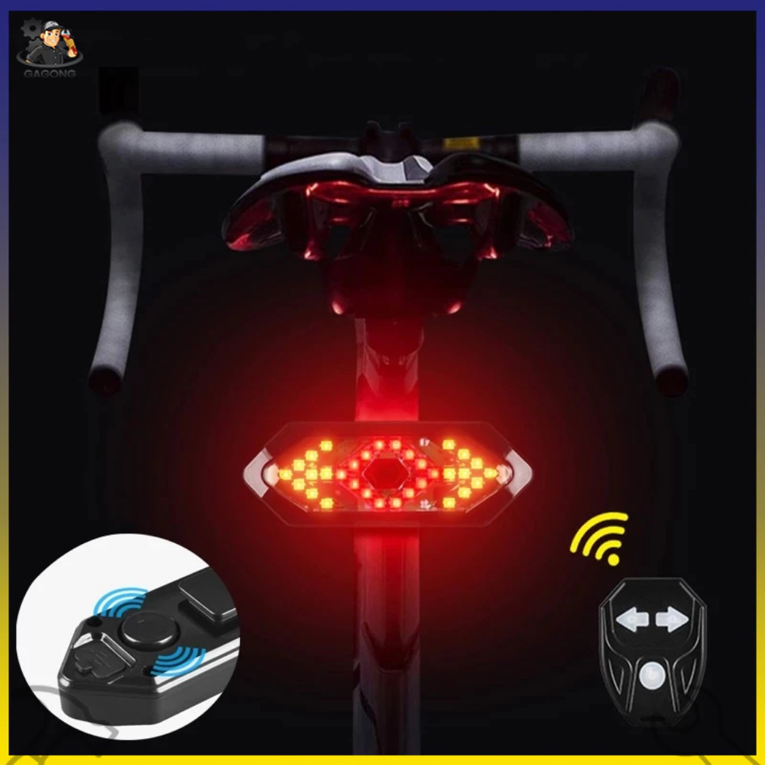 Luz trasera de bicicleta con señal de giro inalámbrica, recargable, con 5 modos de iluminación