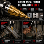 TitanDrill™ – Juego De Brocas Escalonadas De Titanio (6 Brocas Multifuncionales)
