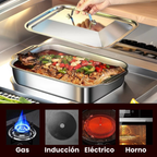 🇪🇸 Bandeja de cocción directa de acero inoxidable 304 macizo de Alemania (3.5 Litros)