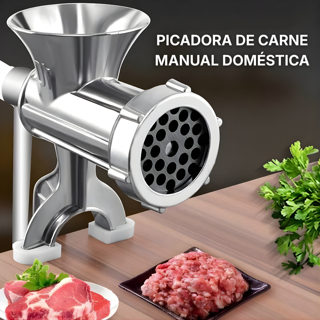 ⚡ Picadora de carne manual doméstica con embutidora de salchichas, compacta y práctica