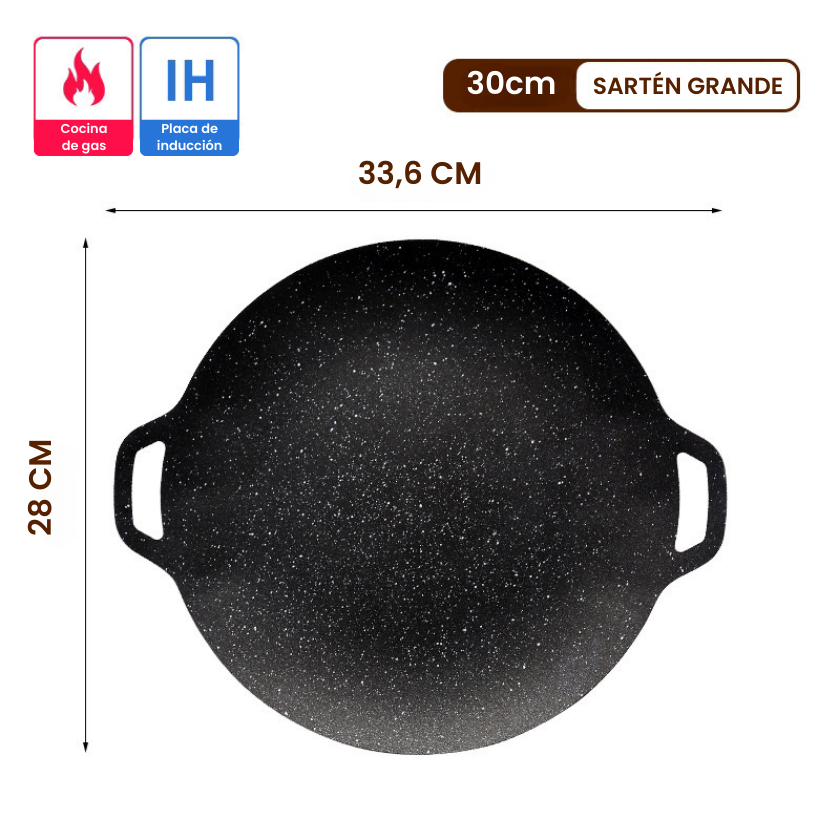 🇪🇸 Sartén de piedra Maifan antiadherente de 6 capas compatible con inducción IH