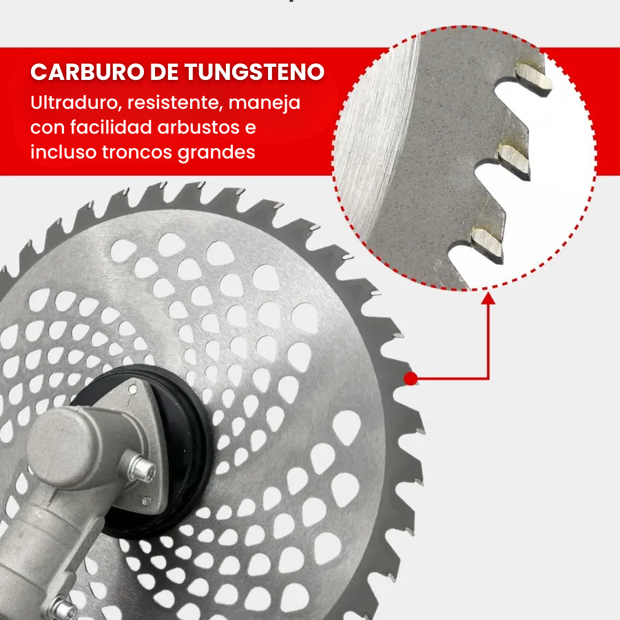 🇪🇸 Disco de corte de césped especializado, 40 dientes de carburo de tungsteno (incluye accesorios)