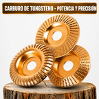 Juego de Discos de Desbaste para Madera — Acero al Carbono (Plano, Curvo + 🎁Inclinado)