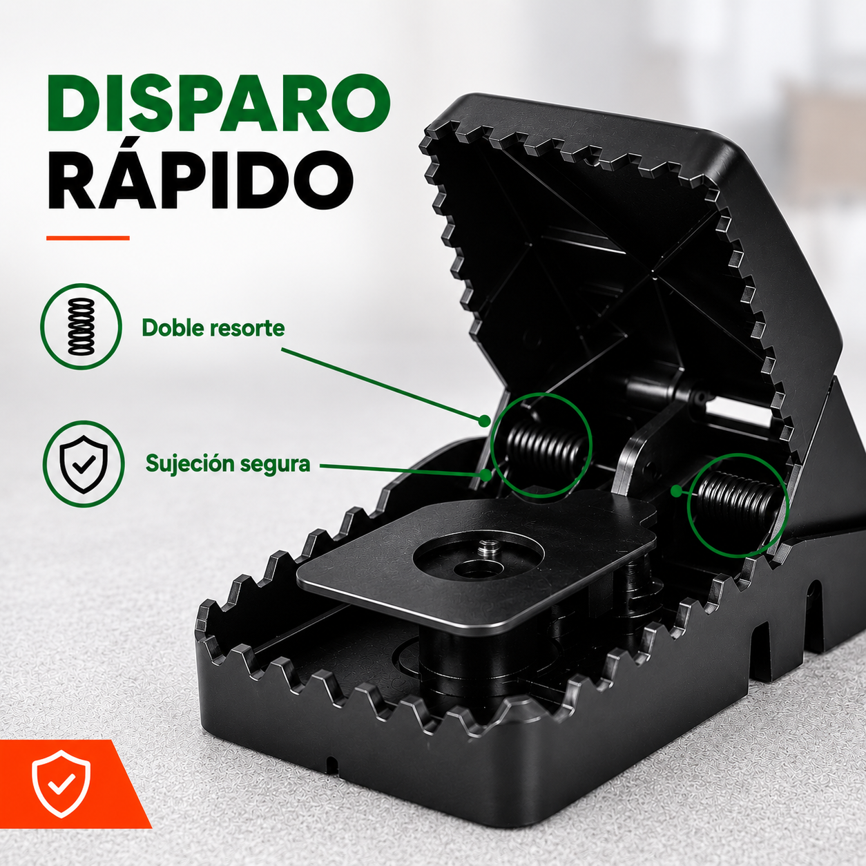 Ratonera de Golpe | Disparo Rápido · Sin Veneno · Reutilizable