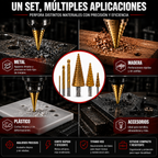 TitanDrill™ – Juego De Brocas Escalonadas De Titanio (6 Brocas Multifuncionales)