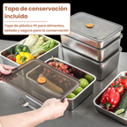 Recipiente hermético multifuncional en acero inoxidable 316 (22x15x6 cm)