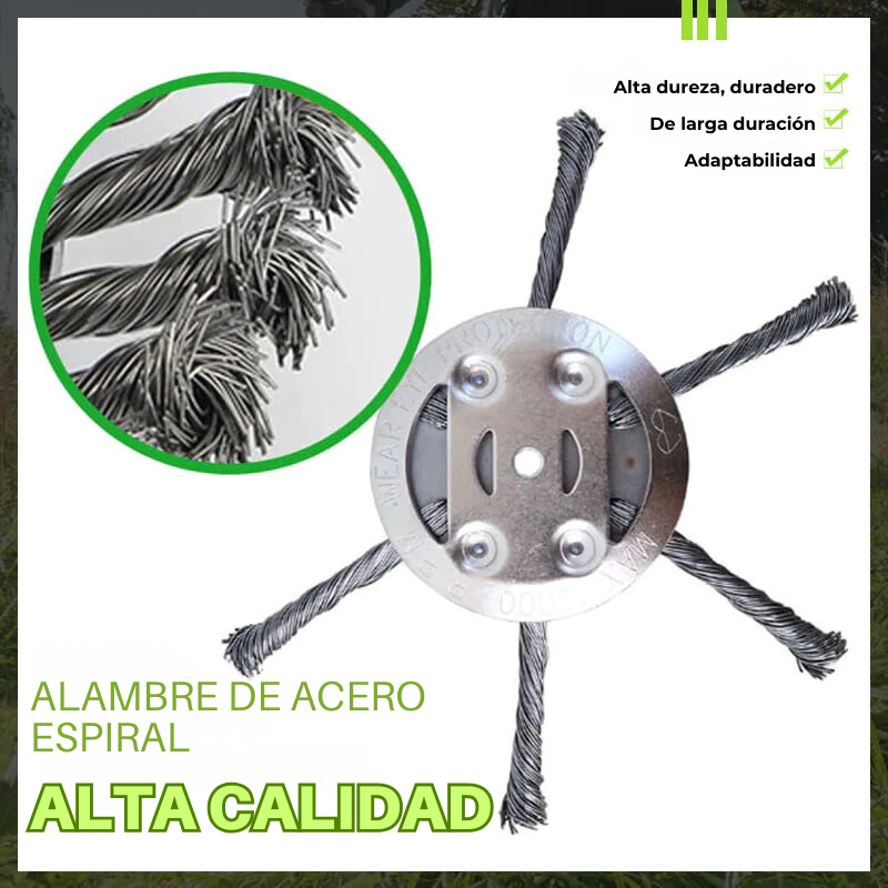Cabezal de Cortacésped con 6 Brazos de Alambre de Acero Resistente
