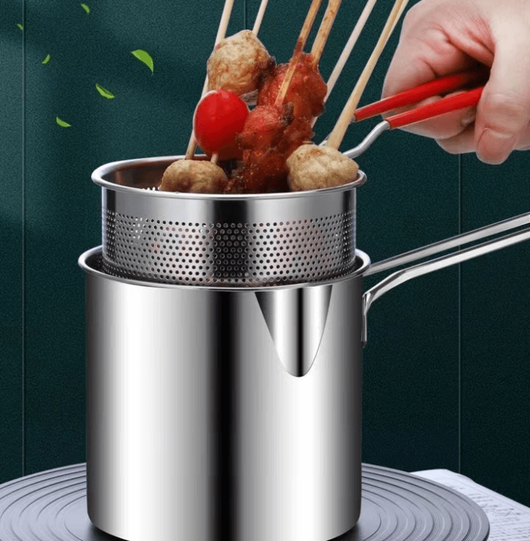 🍟 Olla multifunción con filtro de acero inoxidable 304, ahorra aceite al freír