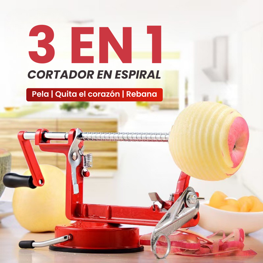 🇪🇸 Máquina de acero alemana 3 en 1 para cortar verduras en espiral - pelar - descorazona