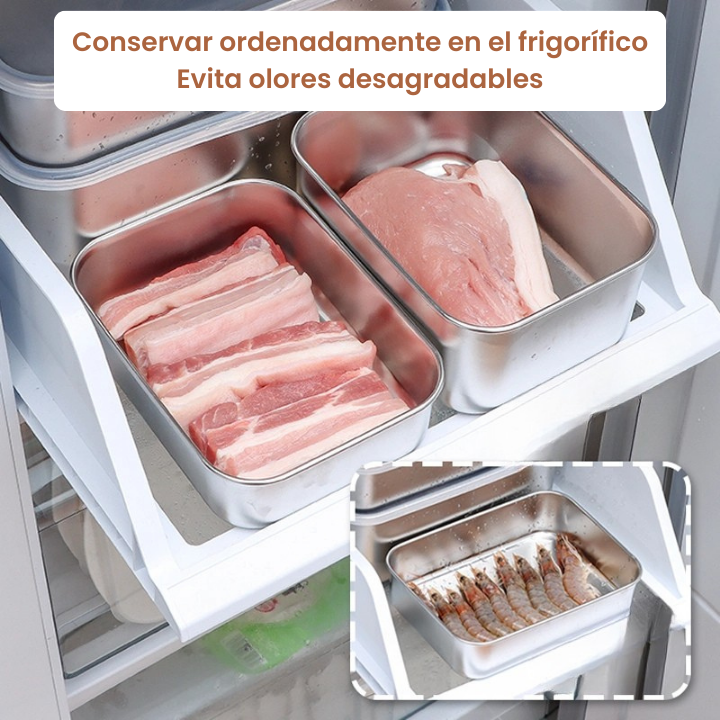 Mini bandeja de acero inoxidable estilo japonés (13,5 x 10,5 x 5,8 cm) (L)