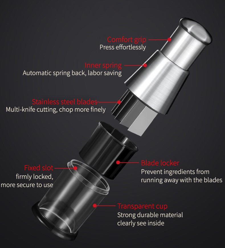 KitchenHelp™ Picadora de acero para ajo, cebolla, jengibre, guindilla y fruta tt