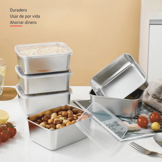 Juego de cajas de acero inoxidable 316 con tapa (13,5*10,5*6 cm)