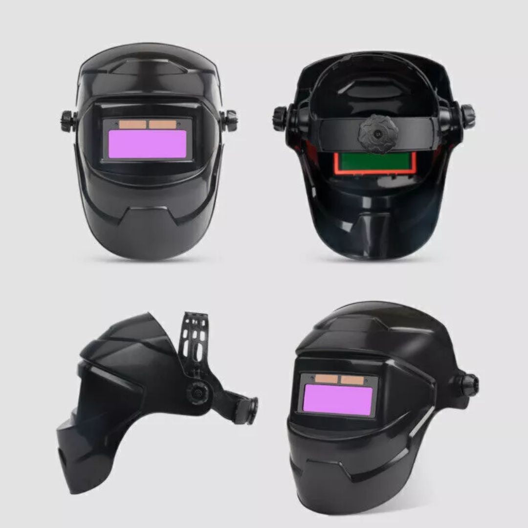 Máscara de Soldadura Automática Oscurecible Premium con Luz LED, Ligera de Cabeza, Protección Ocular Total