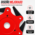 El Cabezal de Corte Tiene 6 Cuchillas Súper Resistentes de Acero al Manganeso (Accesorios Incluidos)