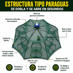 🐠Red trampa de pesca plegable 96 cm | Múltiples entradas | Para agua dulce